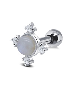 Moon Stone with CZ Ear Piercing TIP-2814